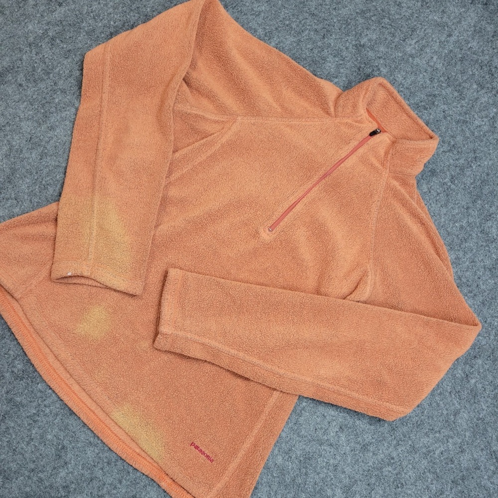 Patagonia Capilene Sweater Womensâ XS Orange Fleece Classic Fit 1/4 Zip Pullover